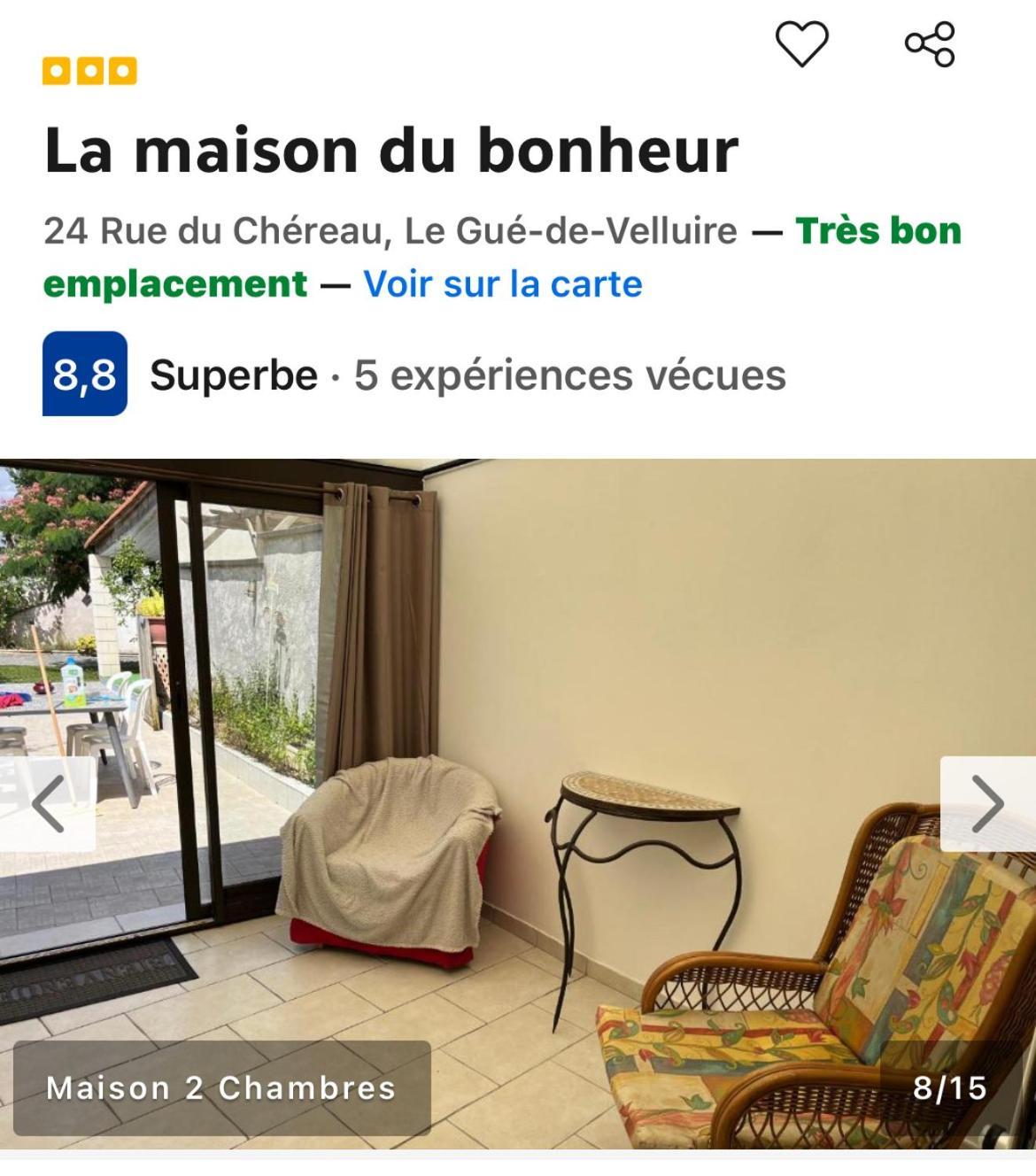 La Maison Du Bonheur Le Gué-de-Velluire Esterno foto