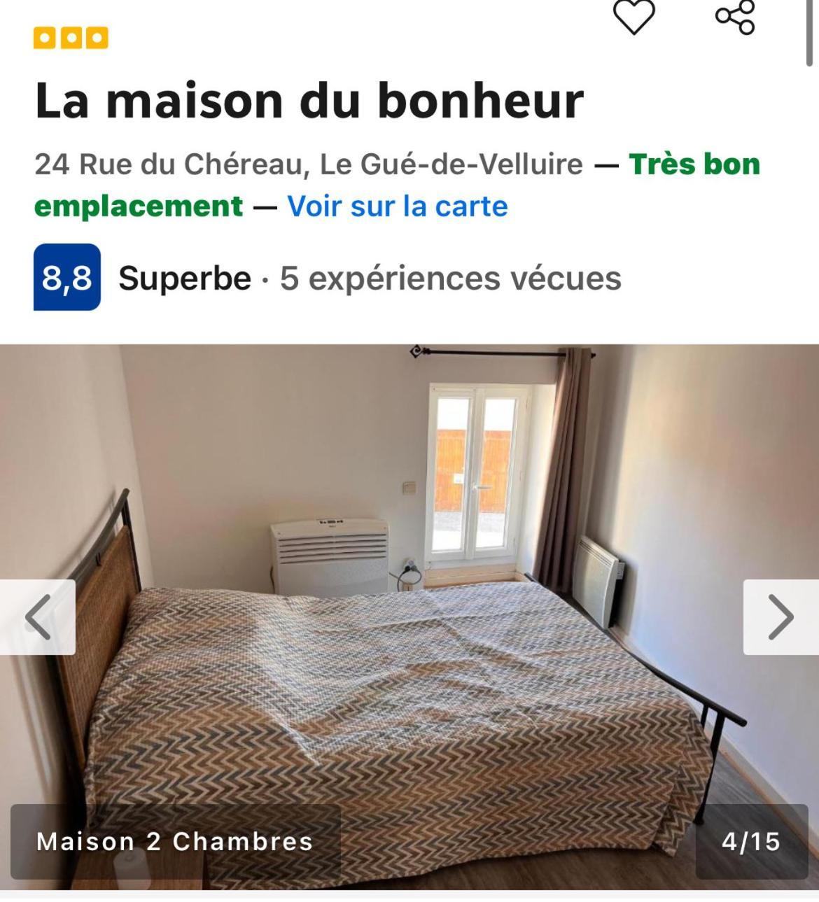 La Maison Du Bonheur Le Gué-de-Velluire Esterno foto