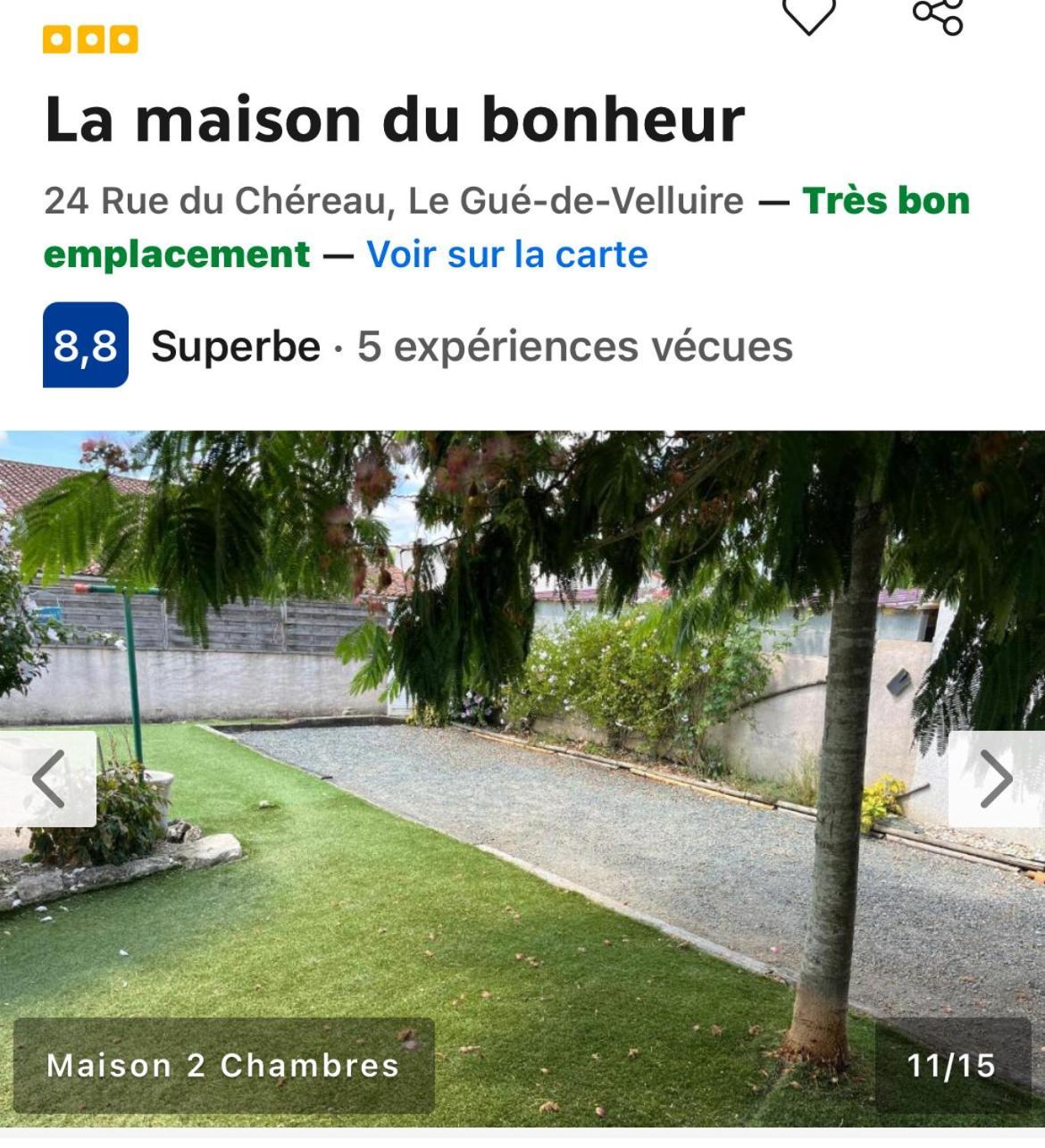 La Maison Du Bonheur Le Gué-de-Velluire Esterno foto